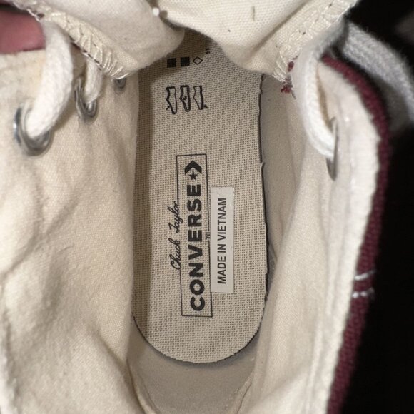 NWOB Converse Chuck 70 High Recycled Canvas Deep Bordeaux Sneakers Unisex 7M 9W - Picture 8 of 10